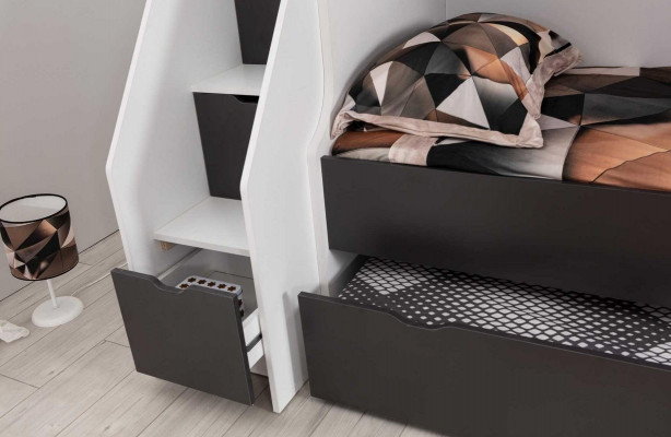 Etagenbett Bett Kinderbett Kindermöbel Grau Garnitur Moderne Kinder