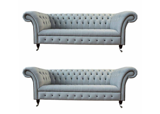 Designer Wohnzimmer Set 2x 3 Sitzer Sofas Luxus Wohnzimmer Set Möbel