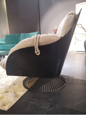 Sessel Club Lounge Design Lehn Stuhl Polster Sofa 1 Sitzer Fernseh Leder Drehbar
