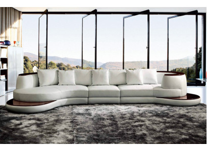 Leder Sofa Ecksofa Wohnlandschaft Rund Couch Sitz Polster Garnitur Rundsofa Neu