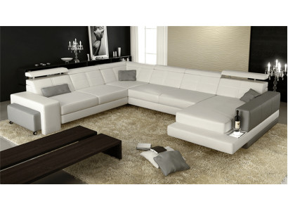 Design Couch Luxus Couchen Leder Sofa Sitz Eck Garnitur Polster Ecke Couch Weiss