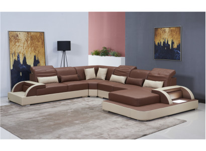Wohnlandschaft U Form xxl Ecksofa Sofa Couch Polster Garnitur Leder Sofas Ecke