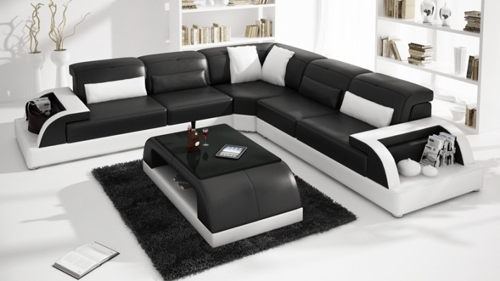 Ecksofa Sofa Couch Polster Wohnlandschaft Leder Eck Sofas Garnitur L Form Neu