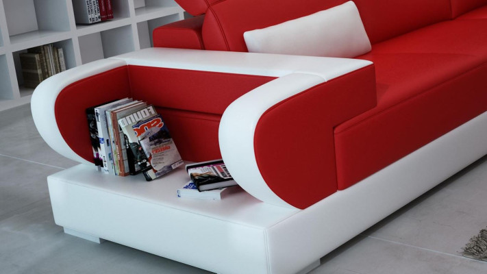 Designer Sofa Couch Ecksofa Luxus Polster Garnitur Wohnlandschaft L-Form LED
