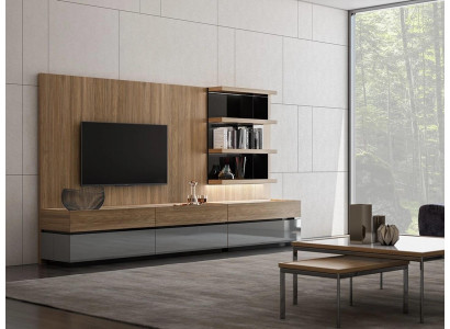 Wohnzimmermöbel Wohnwand 320 cm Einrichtung Braun Luxus Wand Regale