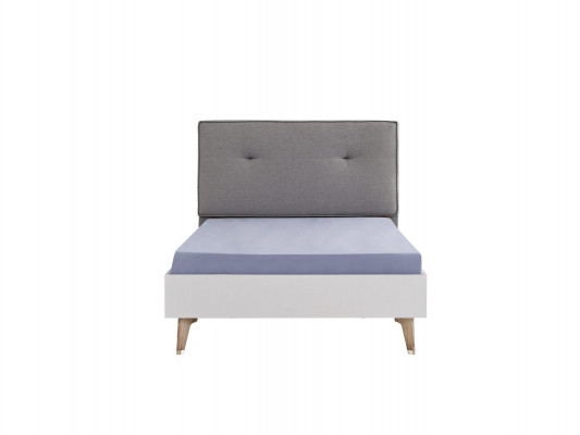 Kinderbett Bett 100 cm Jugendbett Holz Grau Kinderzimmer Stoff Modern