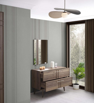 Kommode mit Spiegel Schlafzimmer Konsole Holz Braun Set 2tlg Moderne