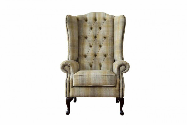 Sessel Couch Polster Sitz Designer Textil 1 Sitzer Polster Chesterfield