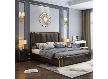 Bett Doppelbett Betten Möbel Einrichtung Schlafzimmer Luxus Design