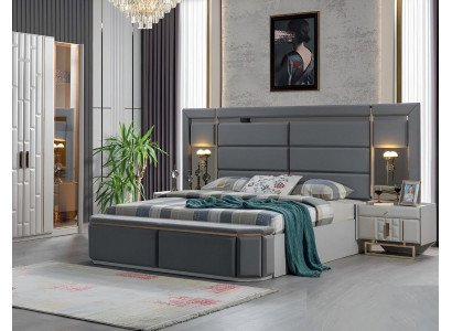 Schlafzimmer Komplett Bett 2x Nachttische Neu Luxus Möbel Set Einrichtung