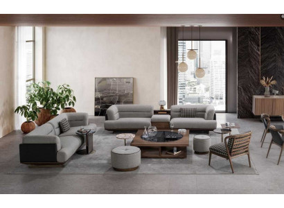 Luxus Wohnzimmer Set Sofa mit Sessel Modernen Design Sofagarnitur 6tlg