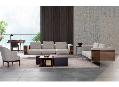 Wohnzimmer Set Luxus Modernen Designen  2x Sofas mit Sessel Sofagarnitur