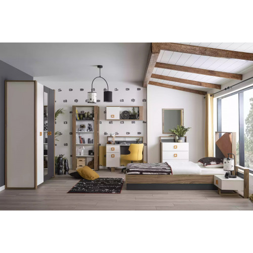 Garnitur Kinderbett Kindermöbel Kinderzimmer Bett Holz Grau Set 9tlg