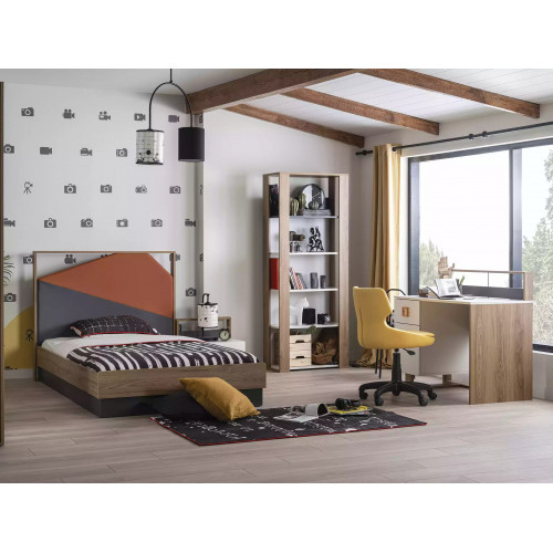 Komplette Bett Kindermöbel Kinderbett Kinderzimmer Holz Grau Set 4tlg