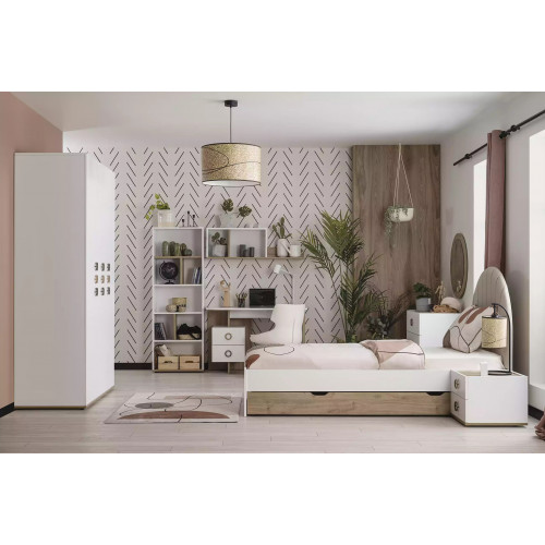 Kindermöbel Komplete Kinderbett Kinderzimmer Bett Holz Weiß Set 8tlg