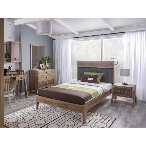 Kindermöbel Komplete Kinderbett Kinderzimmer Bett Holz Braun Set 4tlg