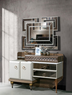 Möbel Schlafzimmer Design Schminktisch Spiegel Holz Sideboard Konsole