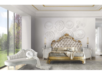 Schlafzimmer Luxus Set 4tlg. Bett + 2x Nachttisch + Chaiselongue Design Liege