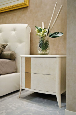 Talienische Stil Möbel 4tlg. Set Bett + 2x Nachttisch + Kommode Schlafzimmer