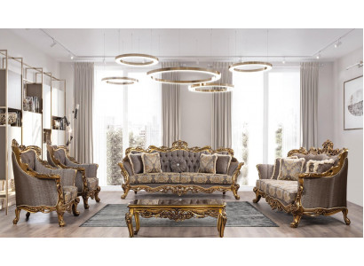 Luxus Sofagarnitur Klassische Couch Sofa Polster Möbel Set Komplett 5tlg