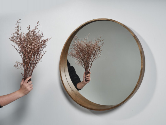 Spiegel Klassischer Holz Wandspiegel Spiegel Design Braun Wohnzimmer Neu