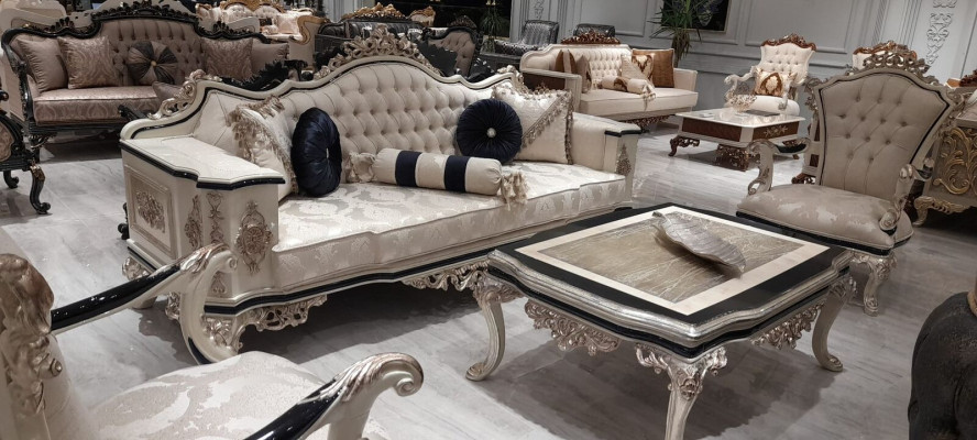 Luxus Wohnzimmer Couch Set 3+1 mit Couchtisch Sofagarnitur Sofa Couchen