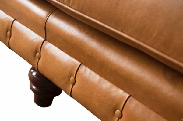 Sofa 4 Sitzer Couch Polster Chesterfield Sofa Sitz Leder Design Braun Möbel
