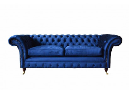 Chesterfield Polster Sofas Design Luxus Couch Sofa 3 Sitzer Textil Couche