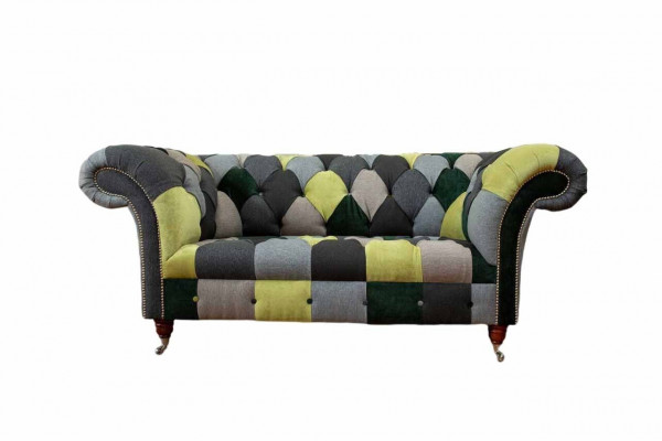 Chesterfield Couch Polster 2 Sitzer Design Textil Sofas Couchen Lounge