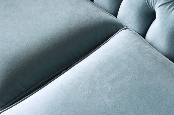 Chesterfield 3 Sitzer Polster Couch Sofa Textil Modern Stil Stoff Neu