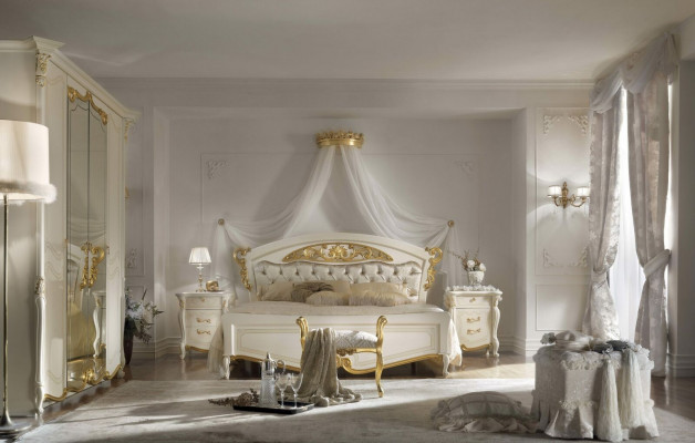 Italienische Schlafzimmer Möbel Luxus Designer Bett Doppel Betten Gold