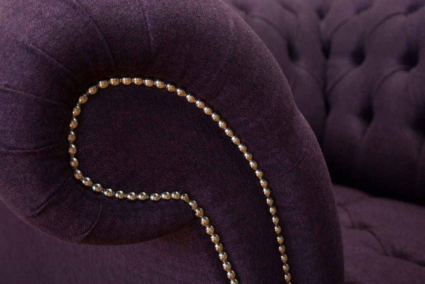 Sessel Einsitzer Luxus 1 Sitz Sitz Design Textil Lila Stoff Chesterfield
