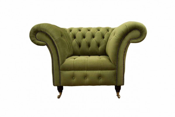 Chesterfield Design Sessel Couch Polster Luxus Textil Couchen Einsitzer