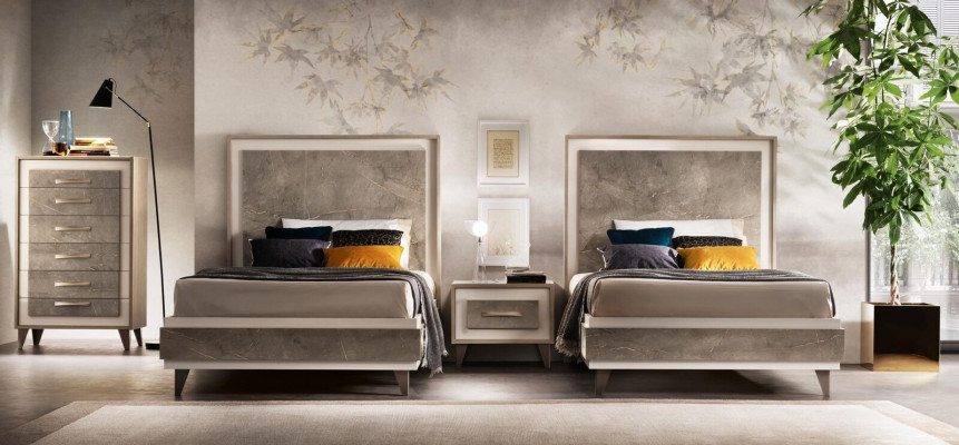 Set Hotel 2x Betten Nachttisch Design Schlafzimmer 3tlg. Möbel arredoclassic