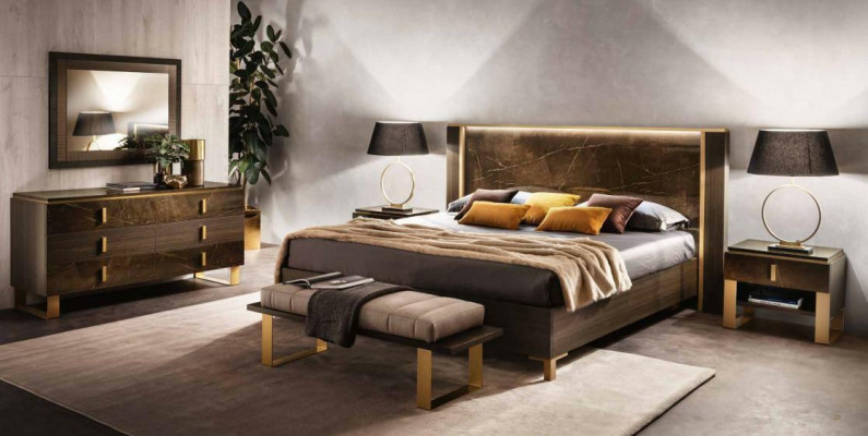 Bett Schlafzimmer Set Design Modern Luxus 2x Nachttisch Italienische 3tlg