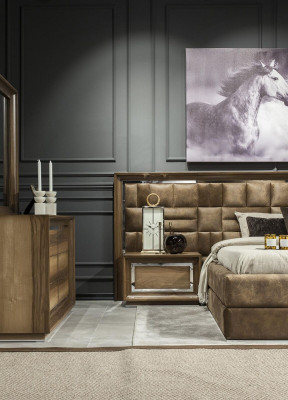 Luxus Nachttisch Beistelltisch Schlafzimmer Nachttische Brauner Loft Moderner