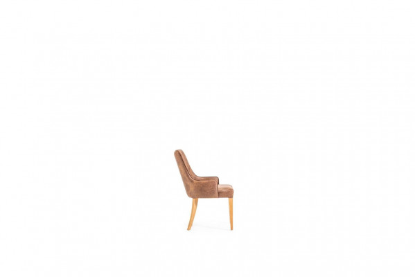 Luxus Lehnstuhl Polster Stühle Loft Designer Möbel Braun Küchen Lederstuhl