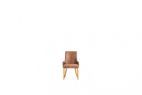 Luxus Lehnstuhl Polster Stühle Loft Designer Möbel Braun Küchen Lederstuhl