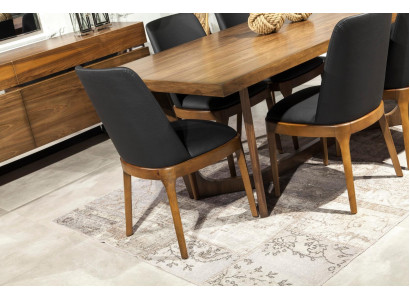 Luxus Lehnstuhl Lederstuhl Polster Stühle Loft Designer Möbel Schwarz Küchen