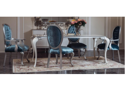 Esszimmer Tisch Garnitur Klassische Stuhlgruppe 4x Stühle 5tlg. Set Sitzgruppe