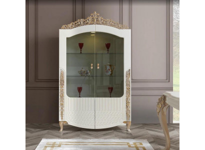 Vitrine standregal neu Wohnzimmer Design Möbel modern Holz/Glas Weiß