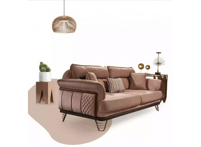 Beiger Dreisitzer Luxus Sofa Moderne Wohnzimmer Couchen 3-Sitzer Stil