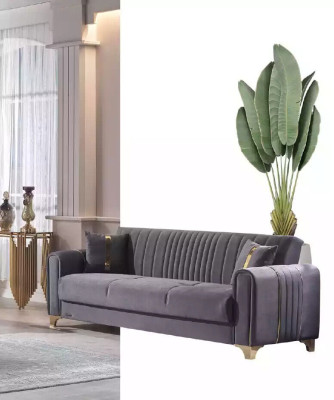 Lila Dreisitzer Wohnzimmer 3-Sitzer Couchen Polster Möbel Textil Sofa