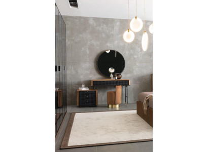 Schlafzimmer Schminktisch Spiegel Hocker Komplett Set Neu 3tlg braun