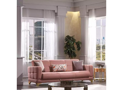 Rosa Dreisitzer Sofa 3-Sitzer Couch Wohnzimmer Sitzmöbel Designer Sofas
