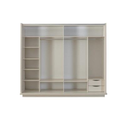 Kleiderschrank Holzschrank Schlafzimmerschrank Schrank Spiegel Weiß