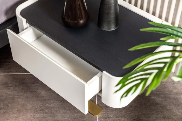 Gruppe Nachttische Nachtschranke Nachtkommoden Weiß Schlafzimmer 2tlg