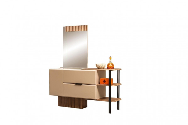 Schminktisch Frisiertisch Konsolentisch Holz Schlafzimmer Beige Modern