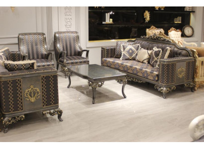 Luxus 3 Tlg Wohnzimmer Set Sofagarnitur Set 2x Sofa 3 Sitzer Relax Sessel