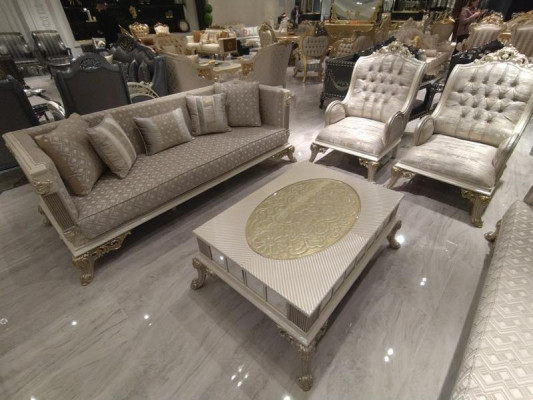 Luxuriöse Wohnzimmer Garnitur Set Sofa + 2x komfortablen Sesseln Neu